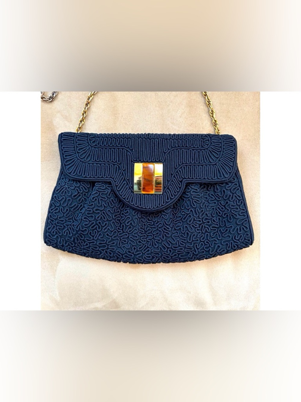 Vintage 1950’s Walborg Black Chain Strap Shoulder Bag